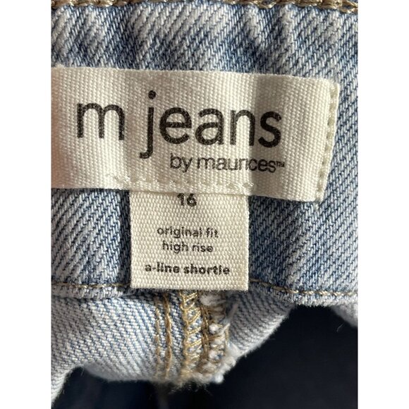 M Jeans by Maurices Womens 3.5" A-Line Shortie High Rise Denim Shorts Size 16 - Picture 5 of 6